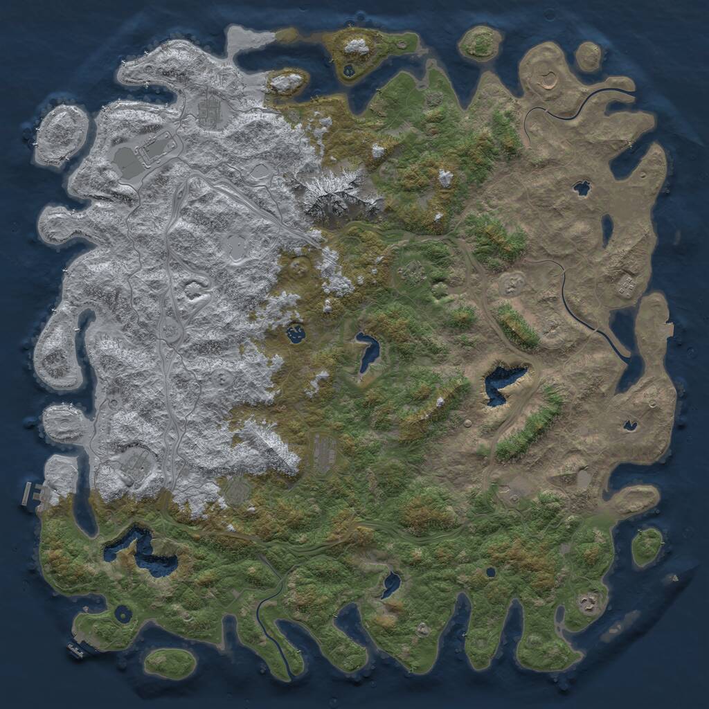 Rust Map: Procedural Map, Size: 6000, Seed: 813241, 17 Monuments