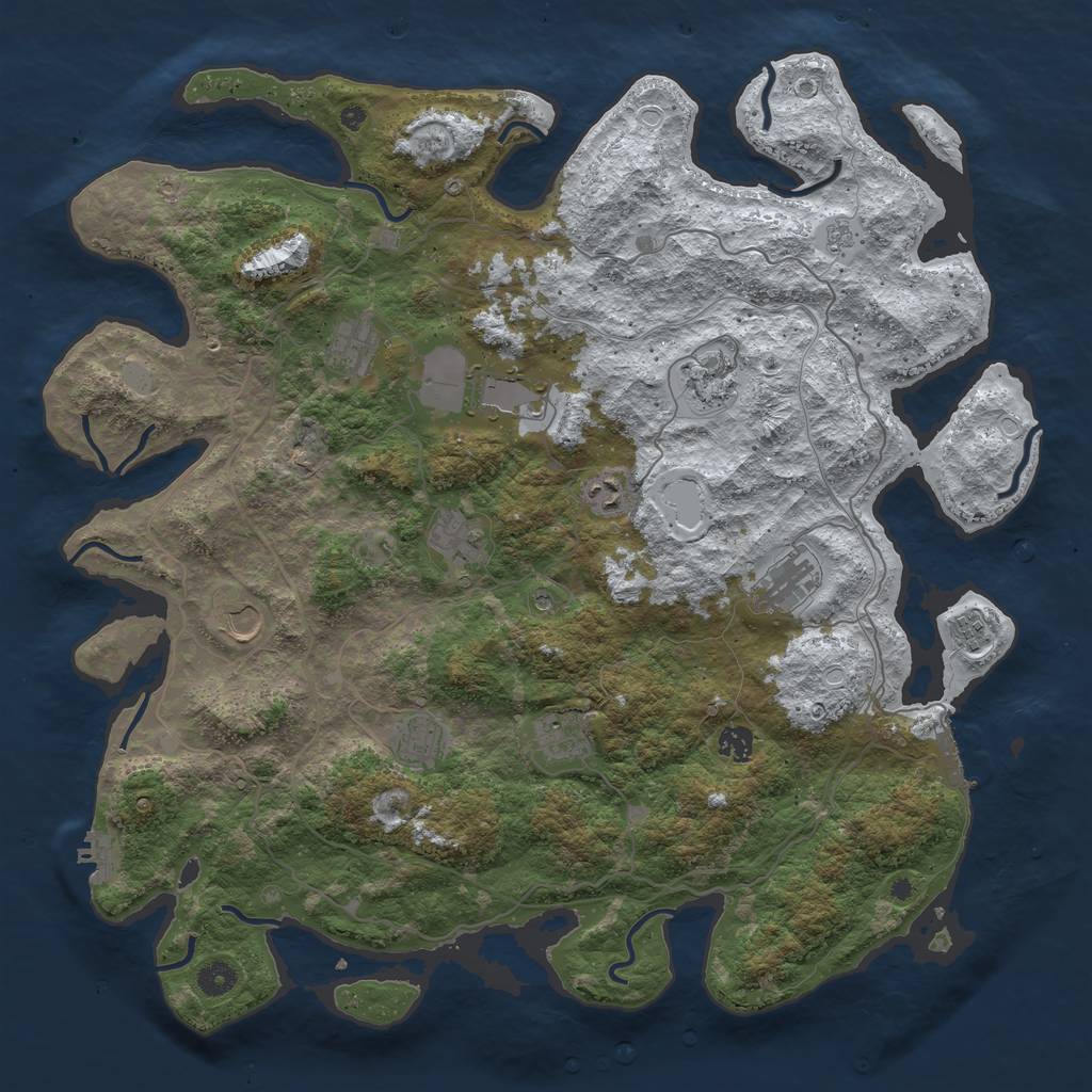 Rust Map: Procedural Map, Size: 4500, Seed: 5012106, 20 Monuments