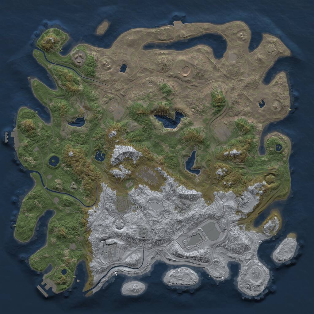 Rust Map: Procedural Map, Size: 4500, Seed: 1931474, 17 Monuments