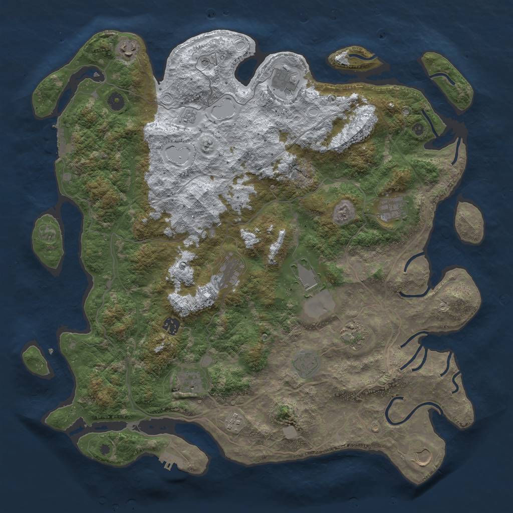 Rust Map: Procedural Map, Size: 4500, Seed: 4658370, 20 Monuments