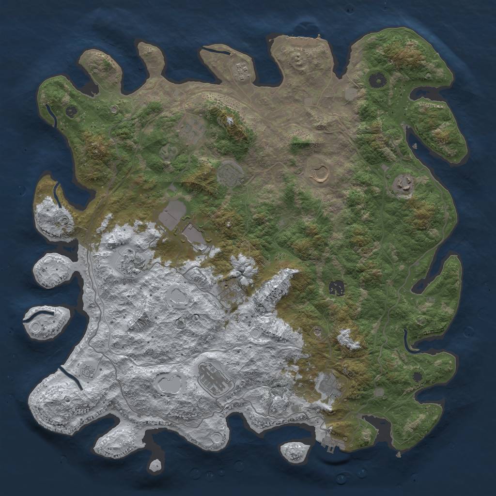 Rust Map: Procedural Map, Size: 4500, Seed: 6240934, 20 Monuments