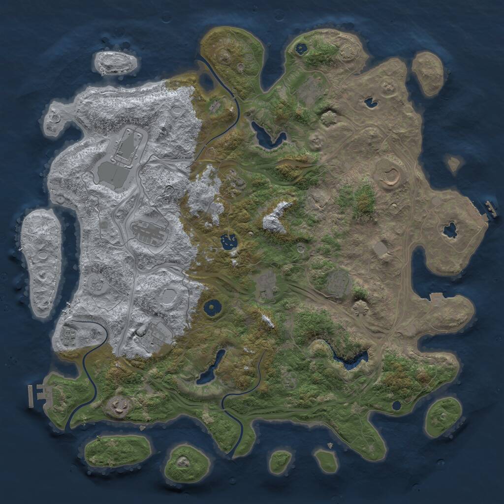 Rust Map: Procedural Map, Size: 4500, Seed: 4196505, 17 Monuments