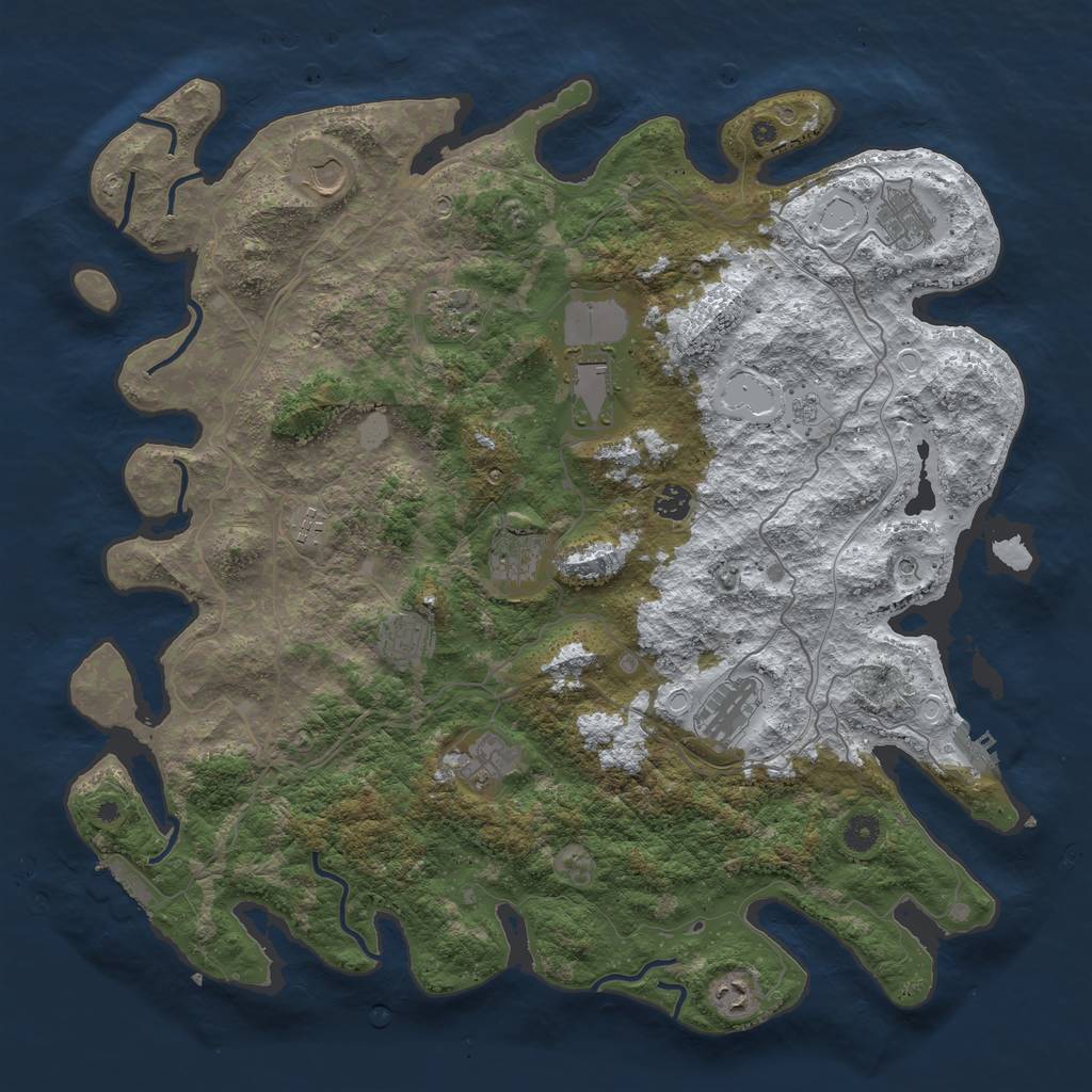 Rust Map: Procedural Map, Size: 4500, Seed: 4084581, 20 Monuments