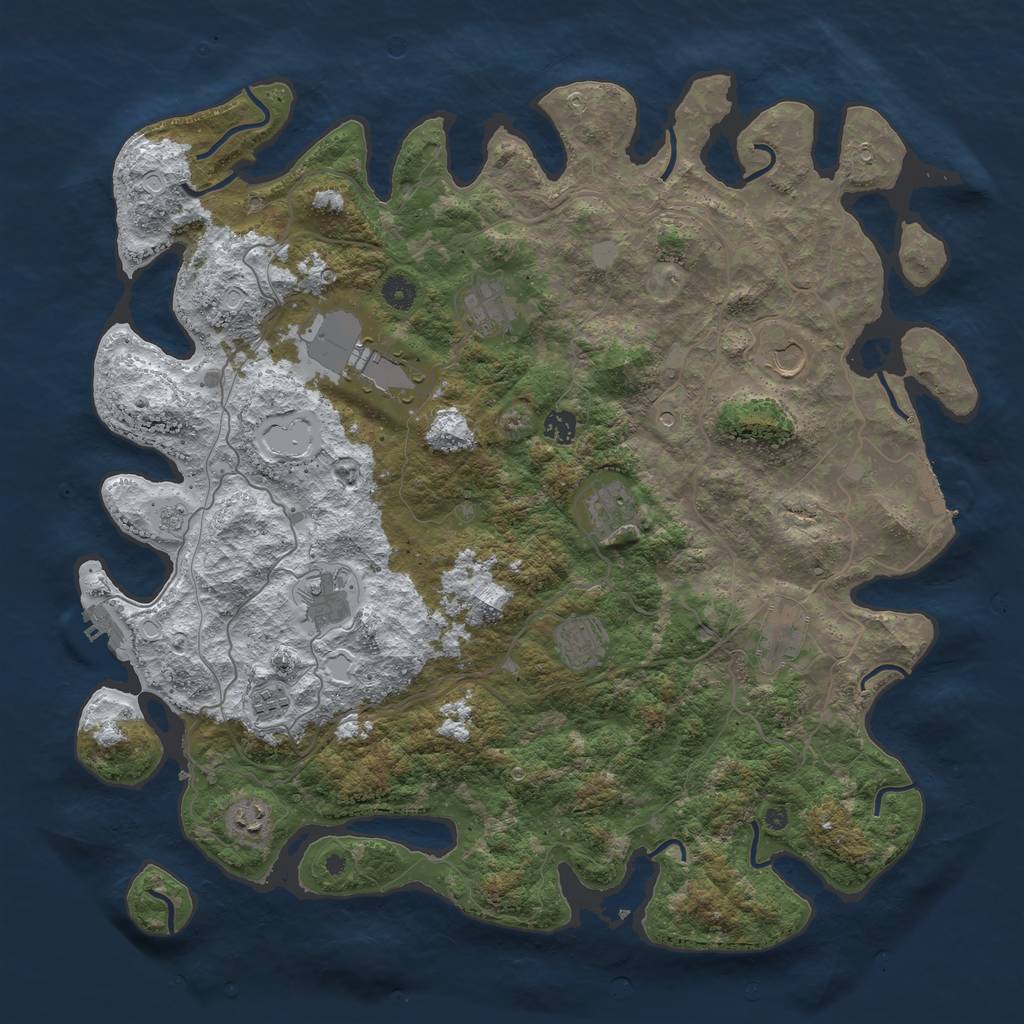 Rust Map: Procedural Map, Size: 4500, Seed: 1202524, 19 Monuments