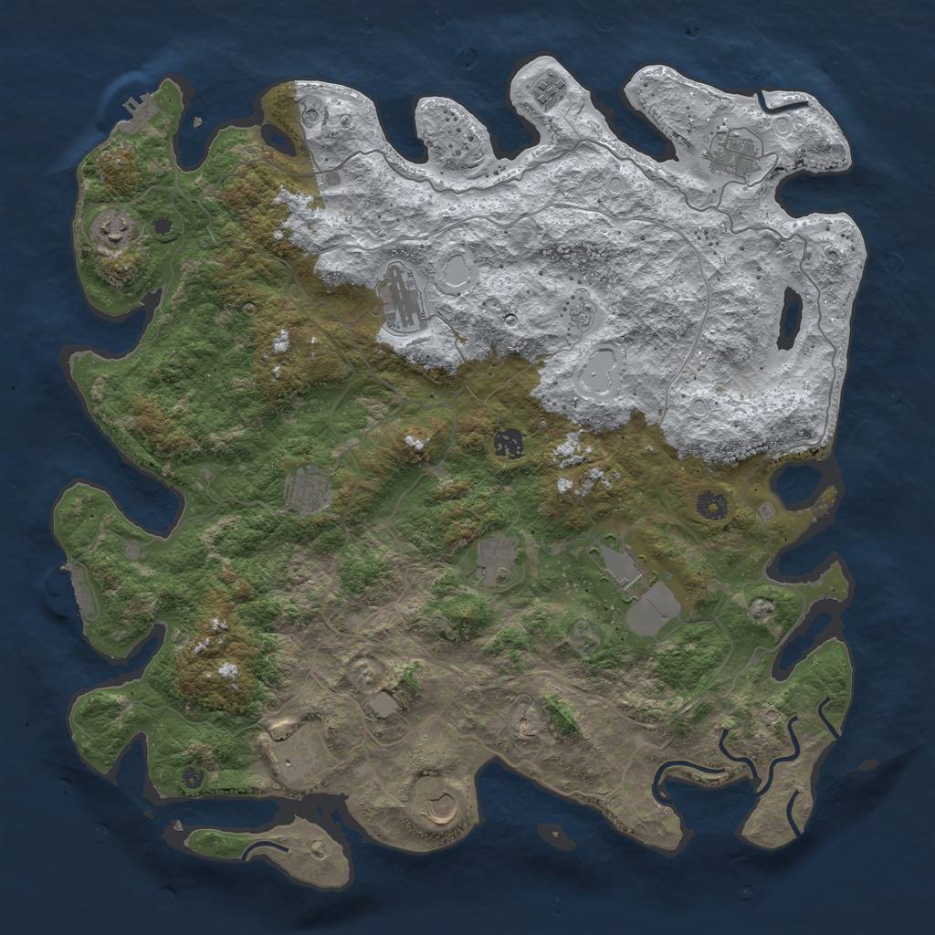 Rust Map: Procedural Map, Size: 4500, Seed: 4044980, 19 Monuments