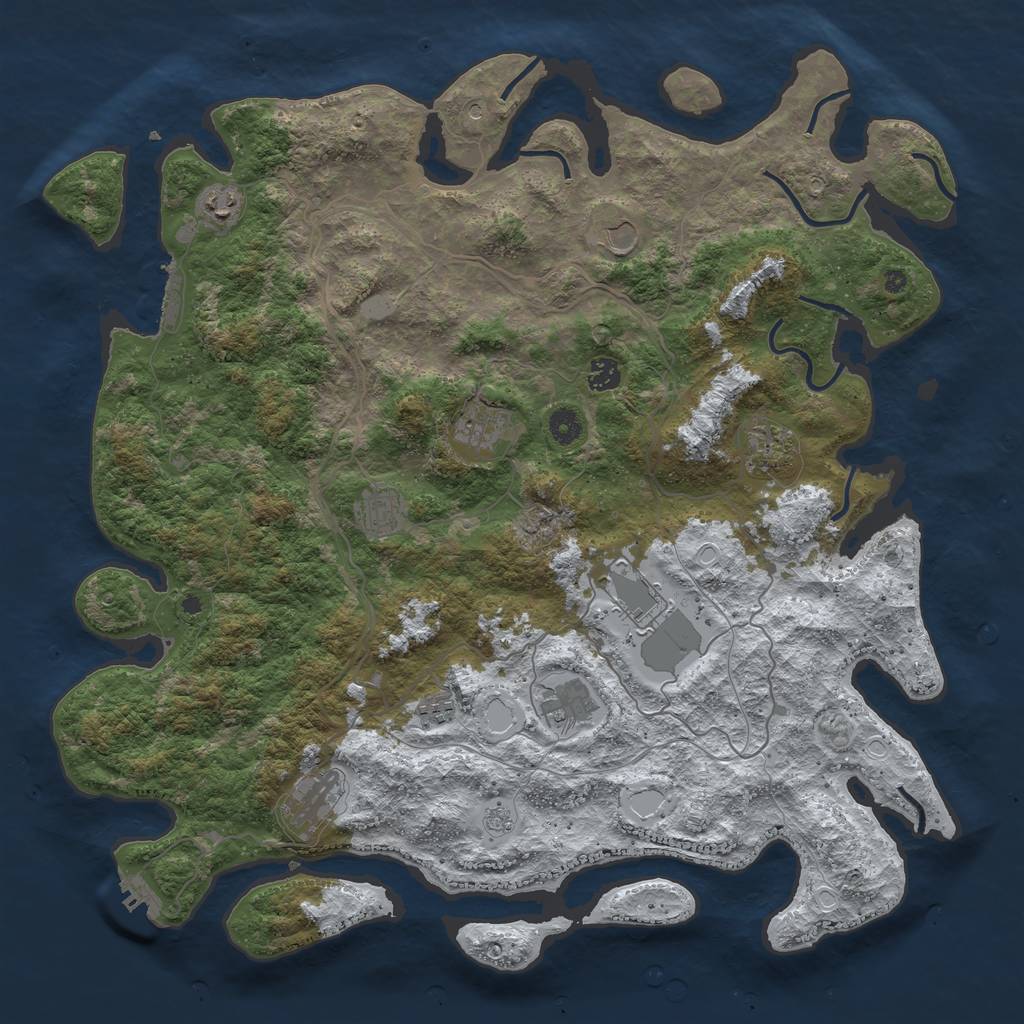 Rust Map: Procedural Map, Size: 4500, Seed: 1756659, 19 Monuments