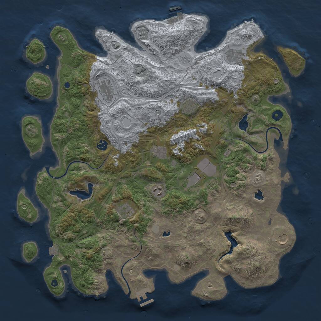 Rust Map: Procedural Map, Size: 4500, Seed: 5651944, 16 Monuments