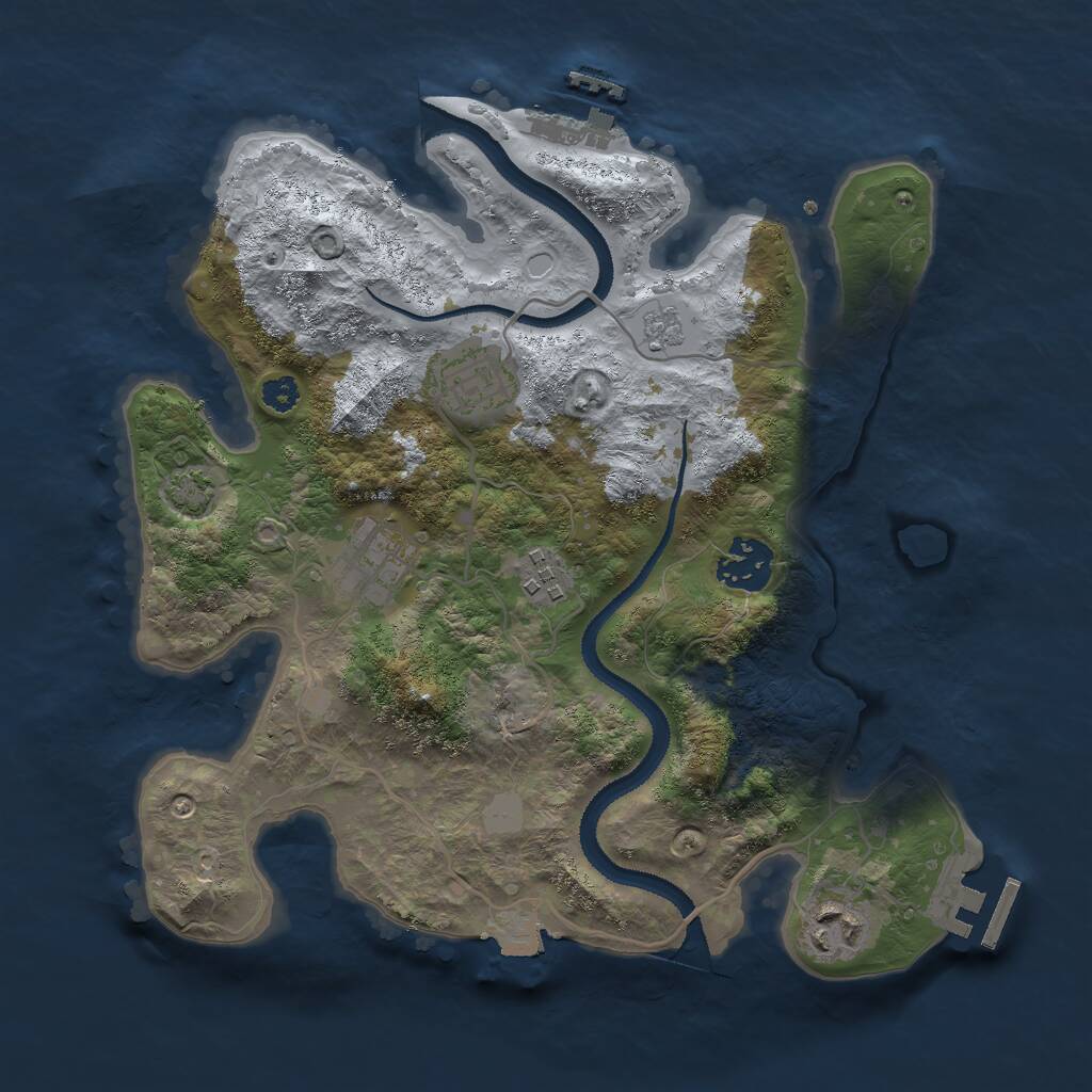 Rust Map: Procedural Map, Size: 3000, Seed: 1789168491, 10 Monuments