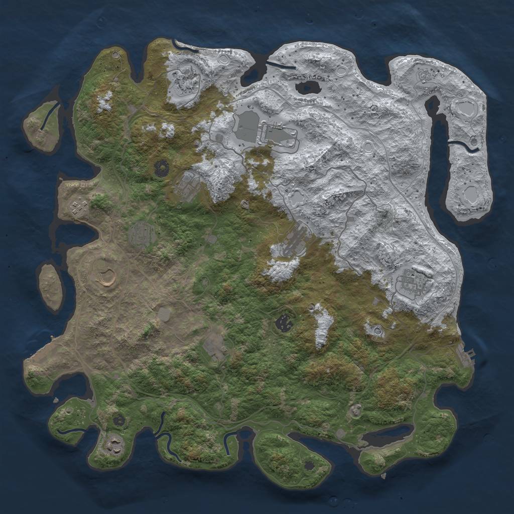 Rust Map: Procedural Map, Size: 4500, Seed: 1983732, 20 Monuments