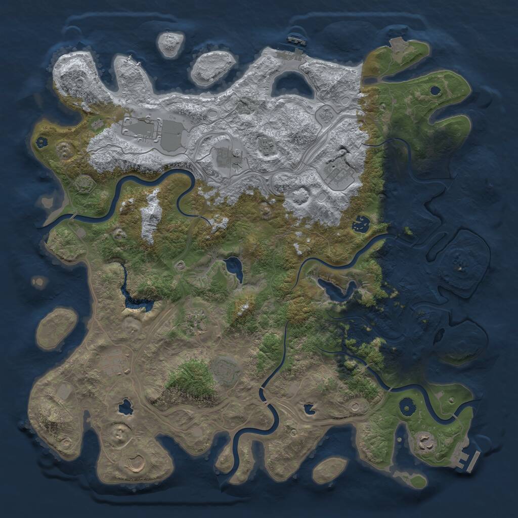 Rust Map: Procedural Map, Size: 4500, Seed: 2789241, 16 Monuments