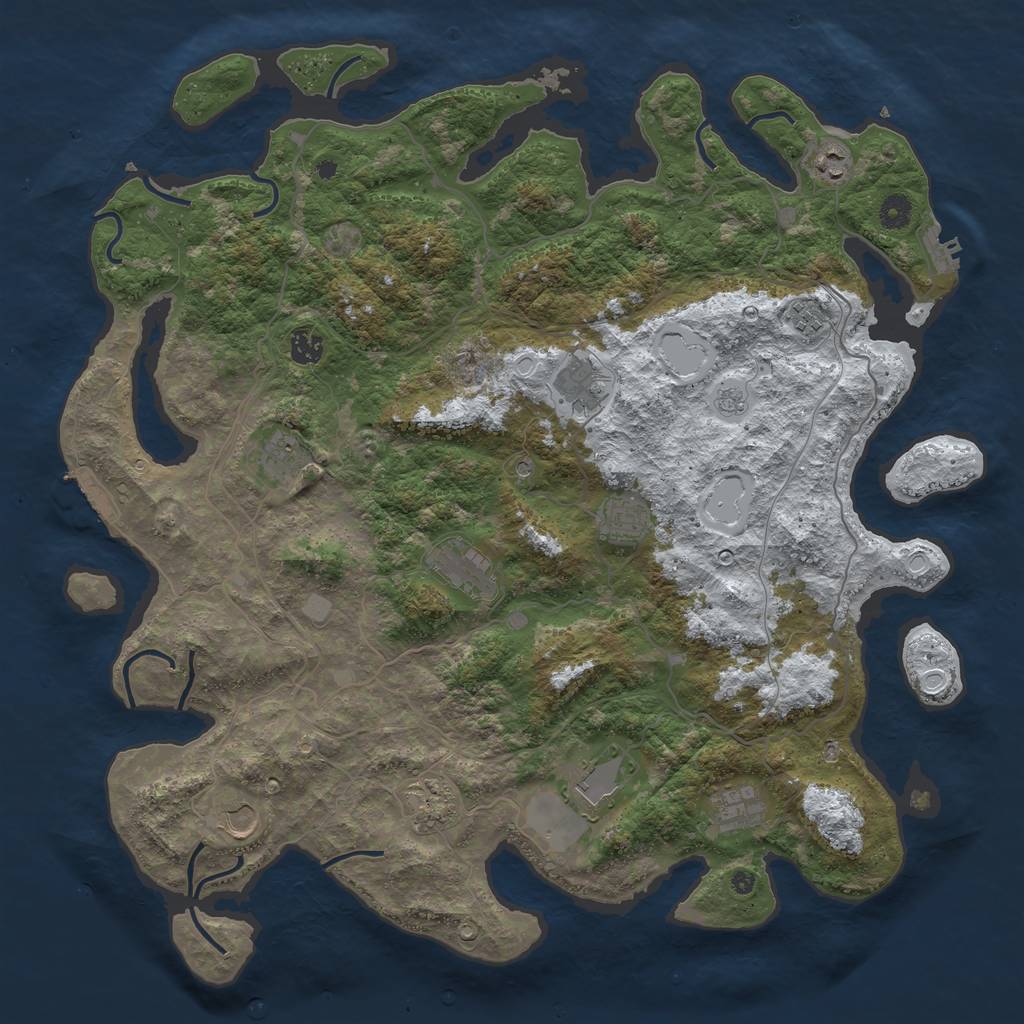 Rust Map: Procedural Map, Size: 4500, Seed: 6063701, 20 Monuments