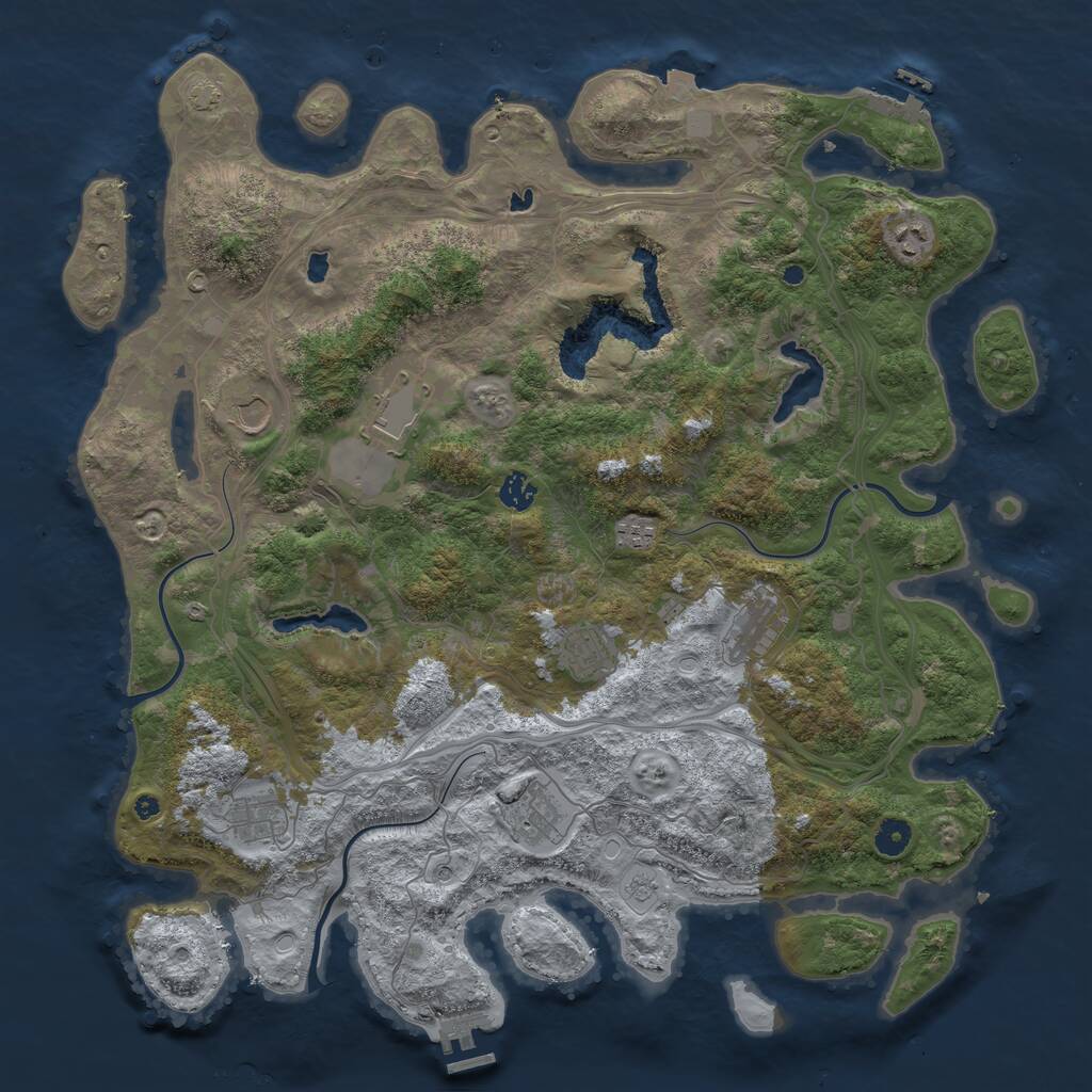 Rust Map: Procedural Map, Size: 4500, Seed: 3257441, 15 Monuments
