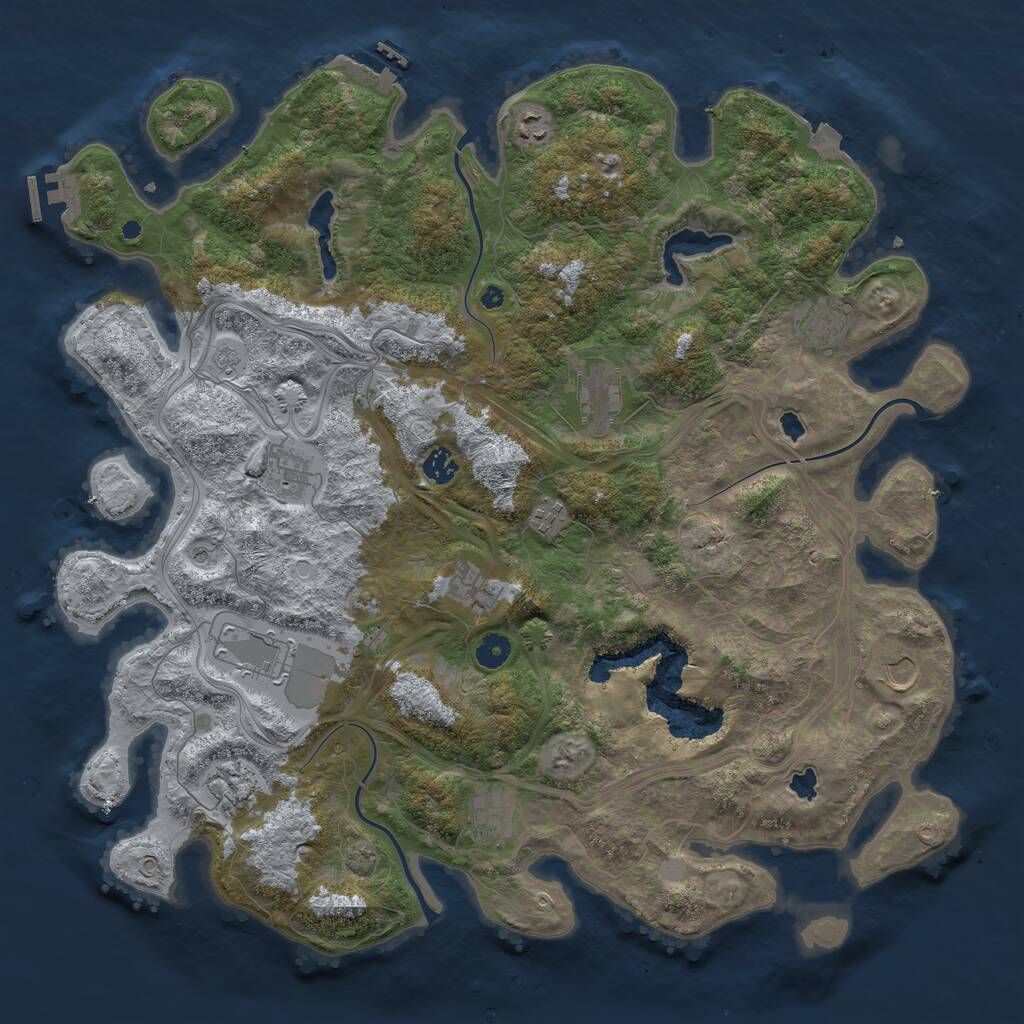 Rust Map: Procedural Map, Size: 4500, Seed: 5836904, 17 Monuments