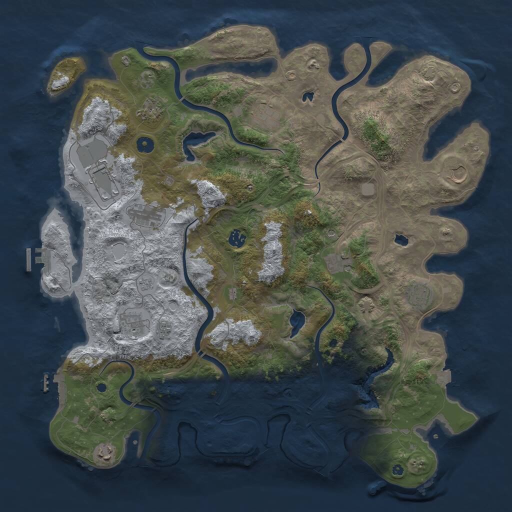 Rust Map: Procedural Map, Size: 4500, Seed: 1860123, 17 Monuments