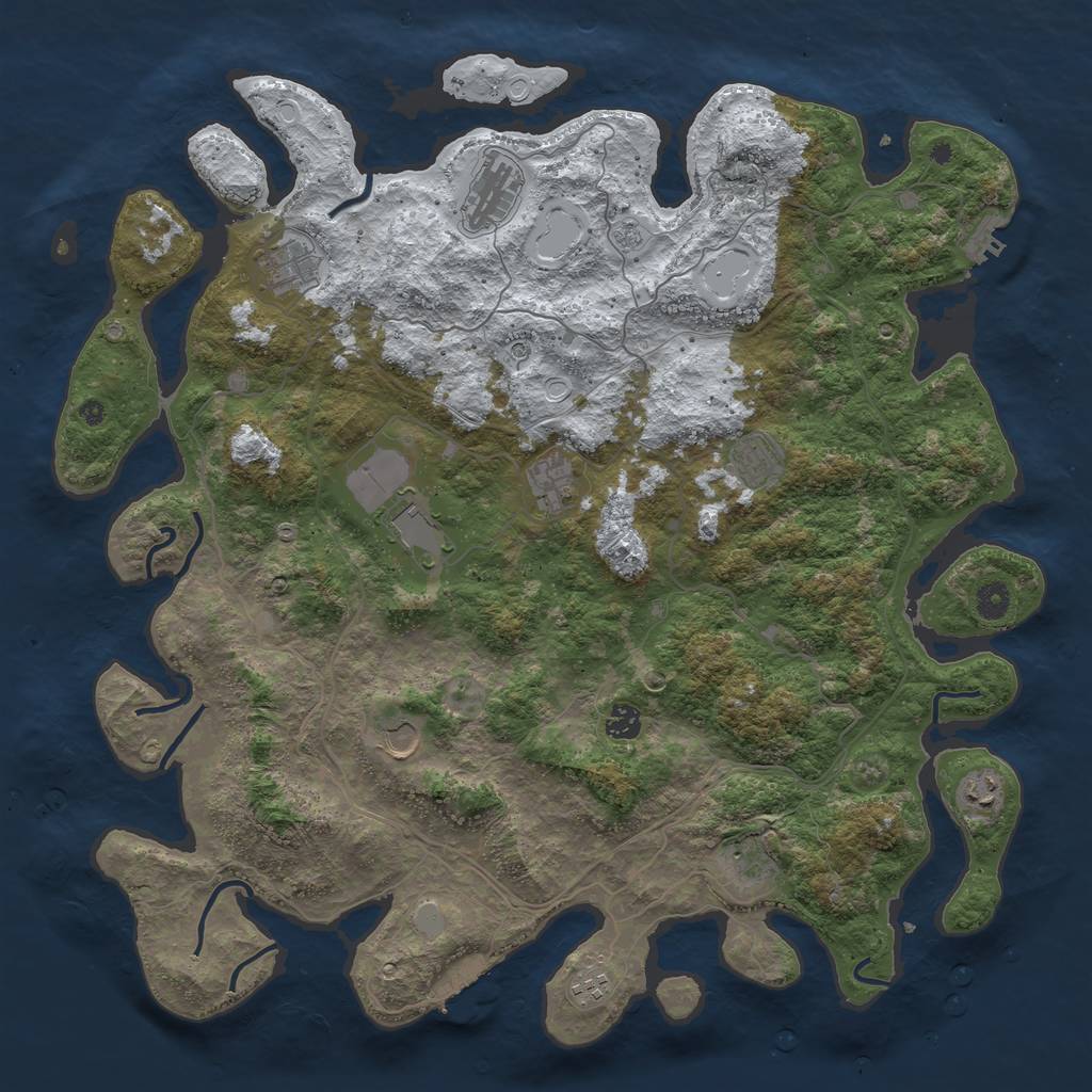 Rust Map: Procedural Map, Size: 4500, Seed: 1034184, 19 Monuments