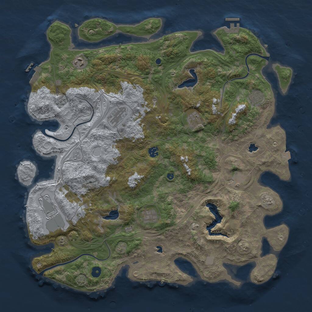 Rust Map: Procedural Map, Size: 4500, Seed: 2300227, 15 Monuments