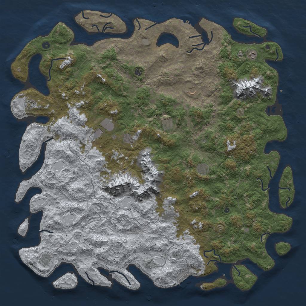 Rust Map: Procedural Map, Size: 6000, Seed: 689440, 20 Monuments