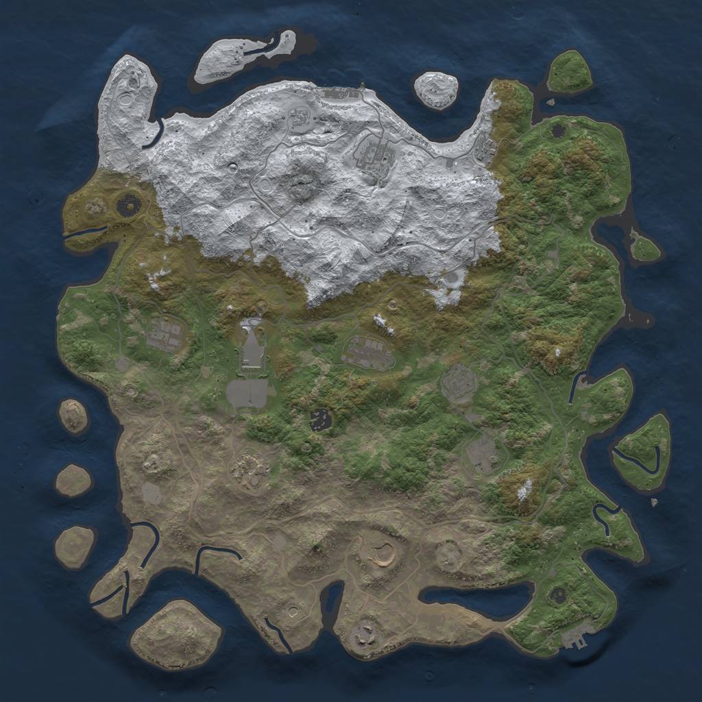 Rust Map: Procedural Map, Size: 4500, Seed: 415552, 20 Monuments