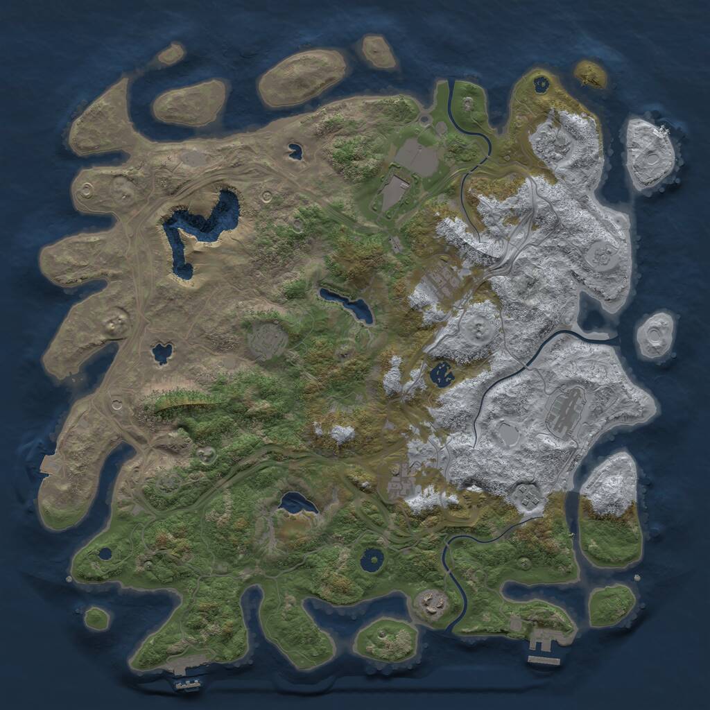 Rust Map: Procedural Map, Size: 4500, Seed: 3364263, 15 Monuments