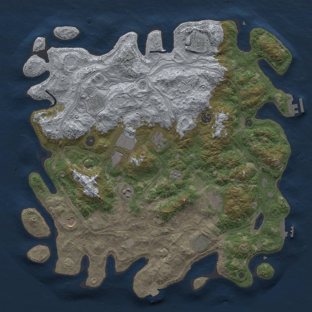 Rust Map: Procedural Map, Size: 4500, Seed: 3024558, 16 Monuments