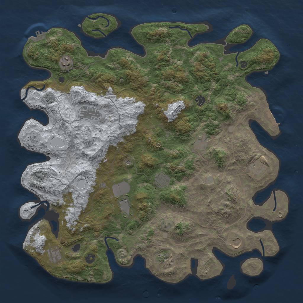 Rust Map: Procedural Map, Size: 4500, Seed: 5771522, 20 Monuments