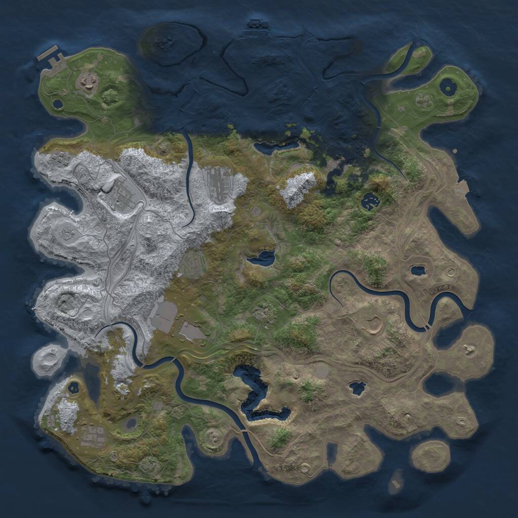 Rust Map: Procedural Map, Size: 4500, Seed: 5771522, 17 Monuments