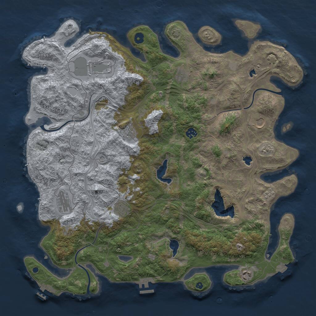 Rust Map: Procedural Map, Size: 4500, Seed: 1121843, 15 Monuments