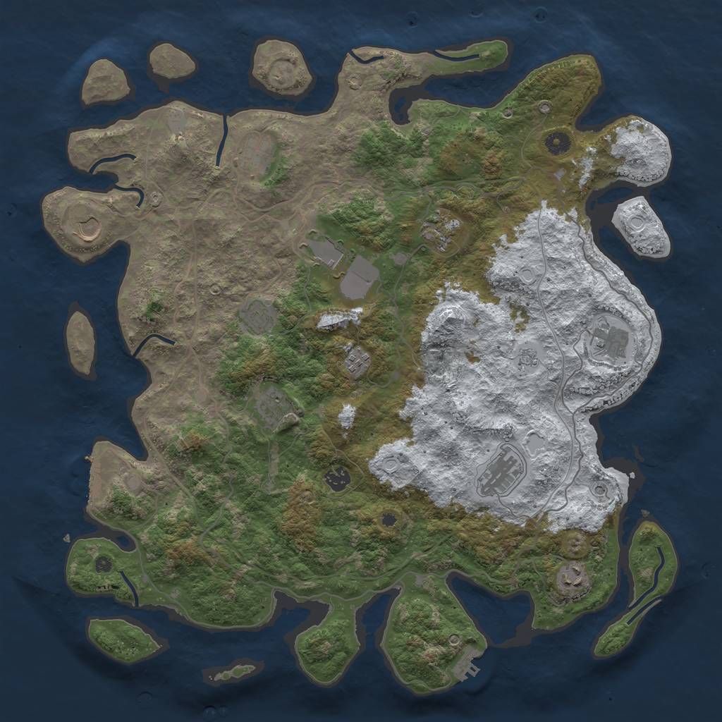 Rust Map: Procedural Map, Size: 4500, Seed: 902560, 20 Monuments