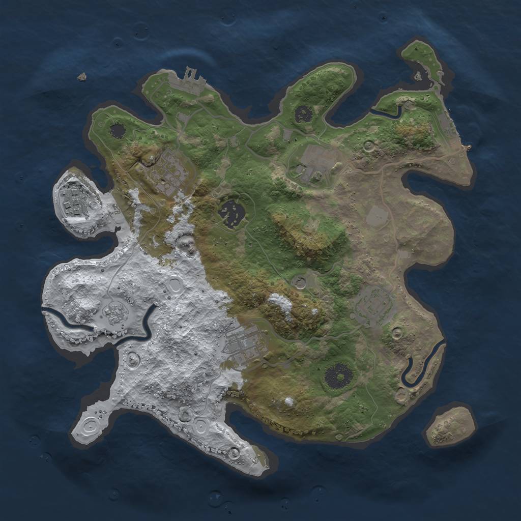 Rust Map: Procedural Map, Size: 3000, Seed: 677960326, 15 Monuments