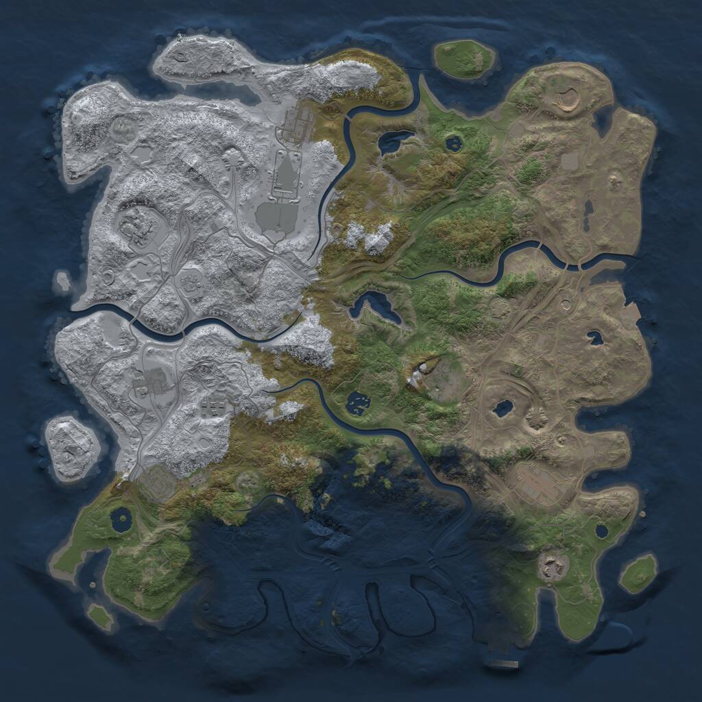 Rust Map: Procedural Map, Size: 4500, Seed: 1315039, 16 Monuments