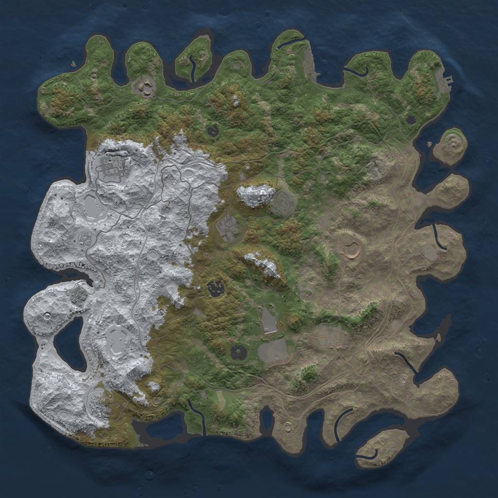 Rust Map: Procedural Map, Size: 4500, Seed: 5592072, 19 Monuments
