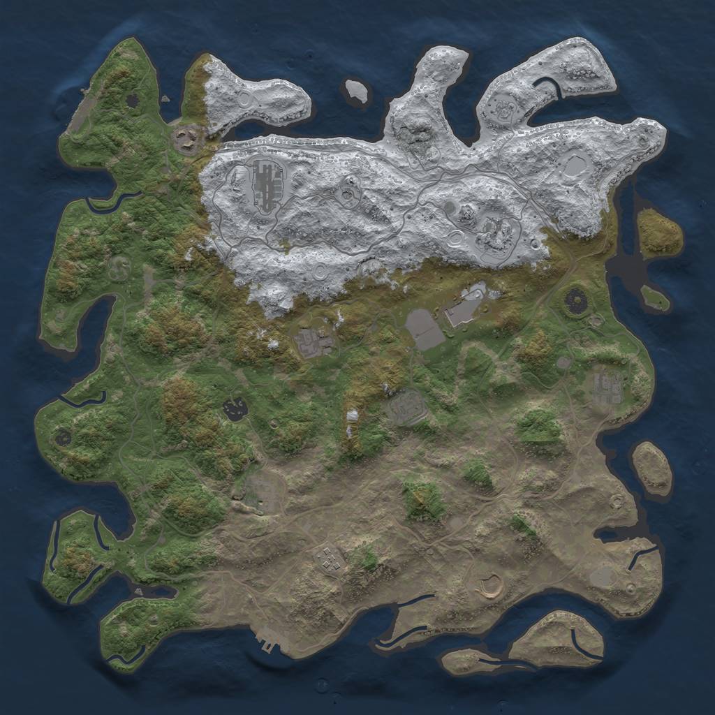 Rust Map: Procedural Map, Size: 4500, Seed: 4794256, 20 Monuments