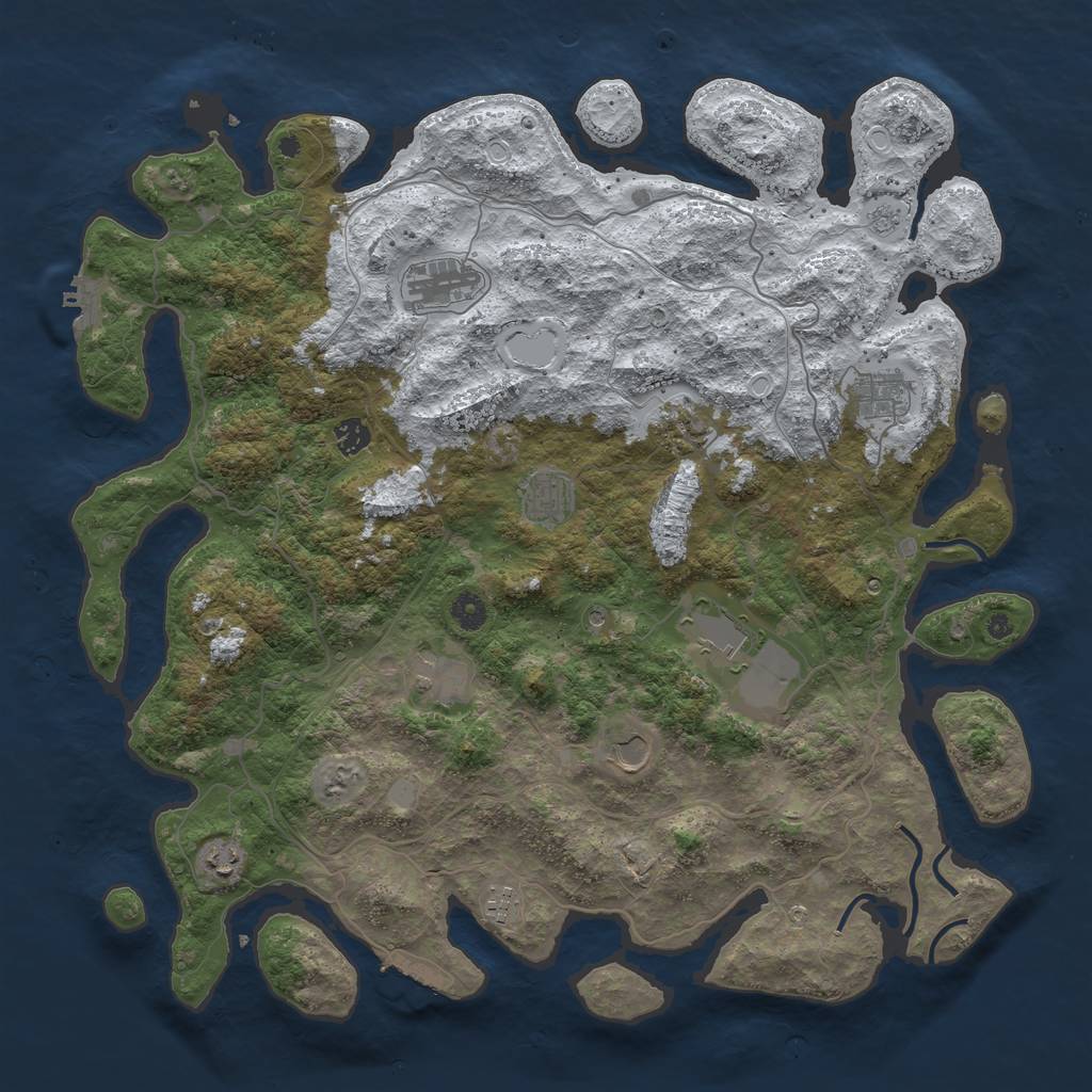 Rust Map: Procedural Map, Size: 4500, Seed: 3216016, 19 Monuments