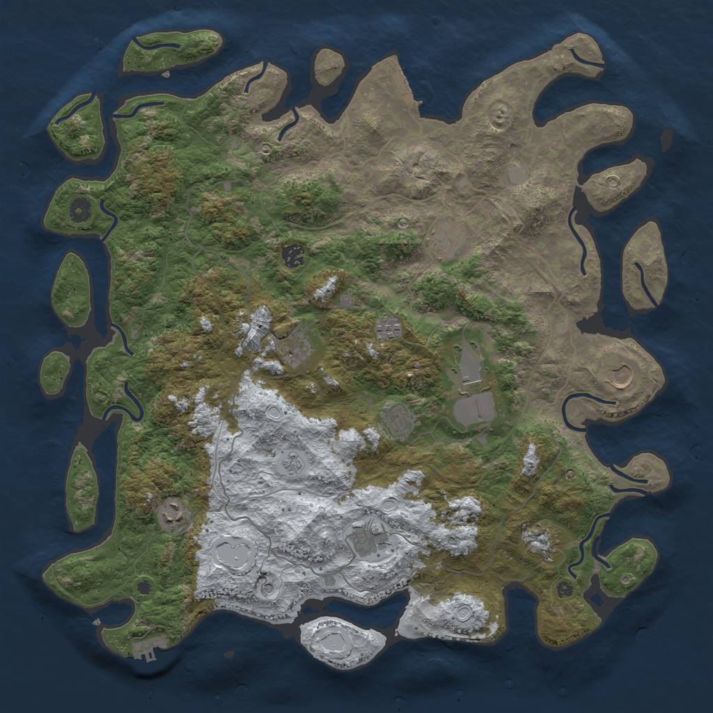 Rust Map: Procedural Map, Size: 4500, Seed: 2039865, 19 Monuments