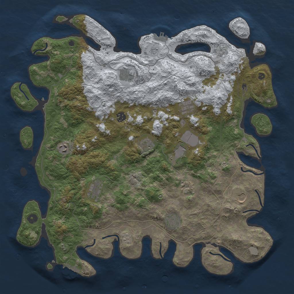Rust Map: Procedural Map, Size: 4500, Seed: 6256360, 20 Monuments