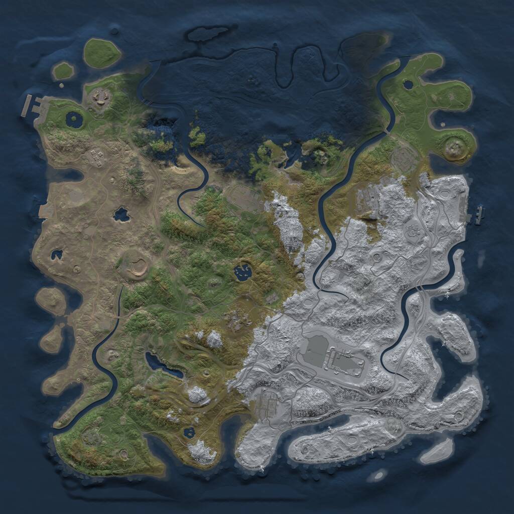 Rust Map: Procedural Map, Size: 4500, Seed: 179998, 16 Monuments