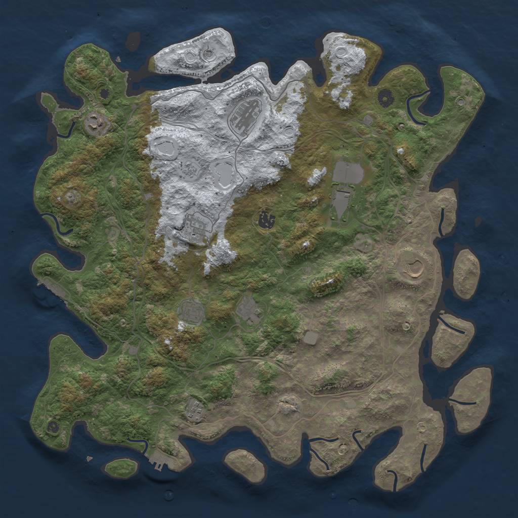 Rust Map: Procedural Map, Size: 4500, Seed: 2512974, 18 Monuments