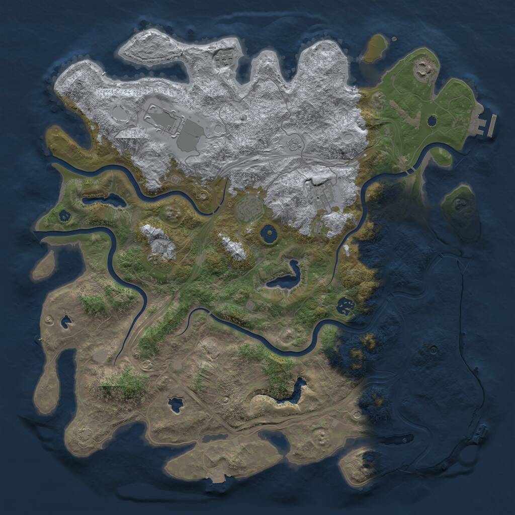 Rust Map: Procedural Map, Size: 4500, Seed: 3852473, 13 Monuments