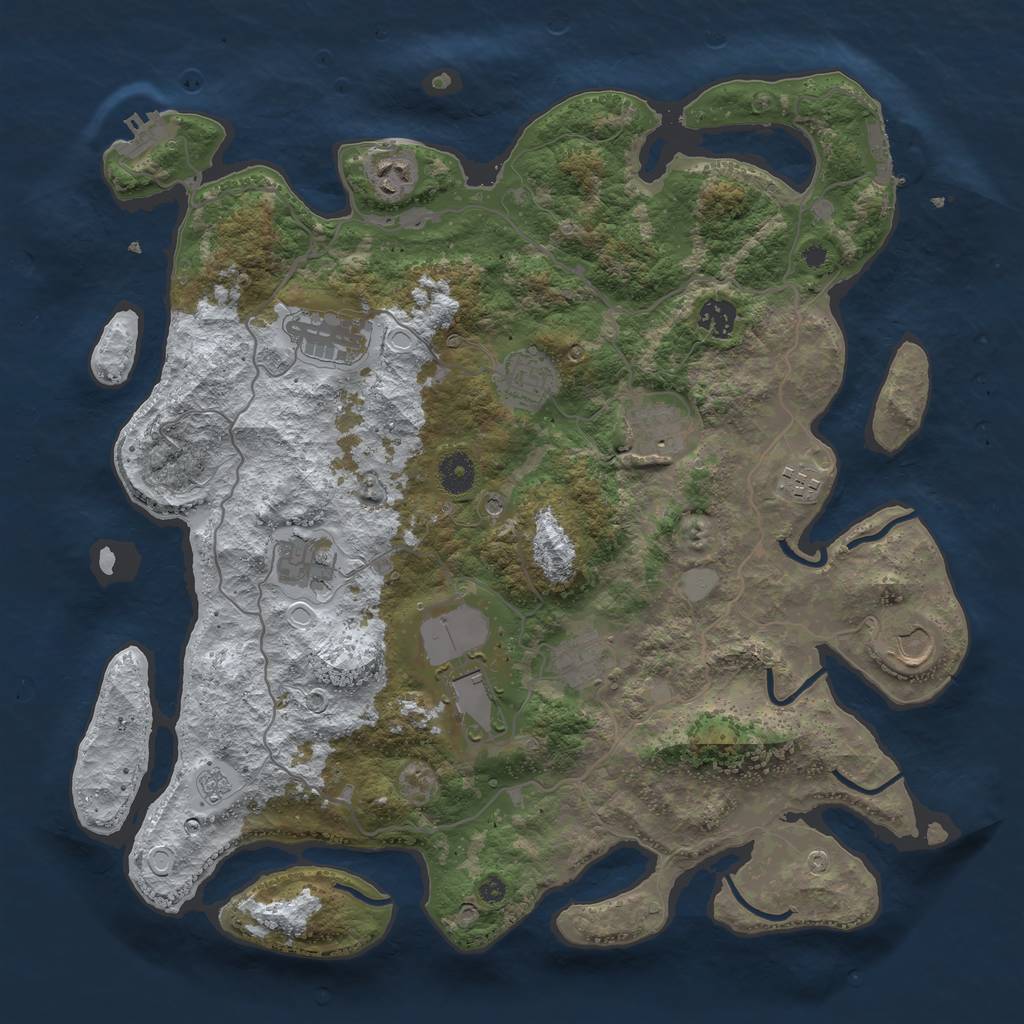 Rust Map: Procedural Map, Size: 4000, Seed: 1590324156, 19 Monuments