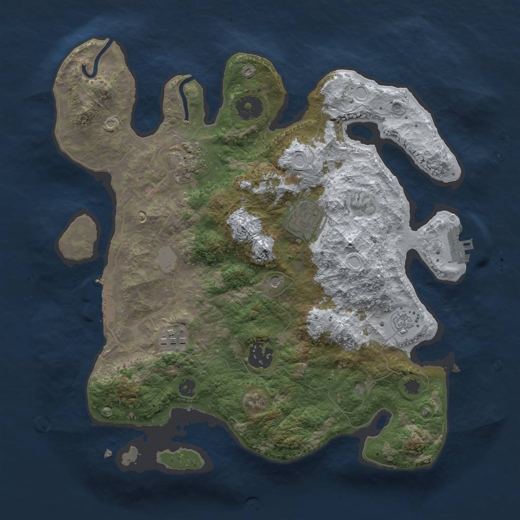 Rust Map: Procedural Map, Size: 3078, Seed: 935817125, 13 Monuments