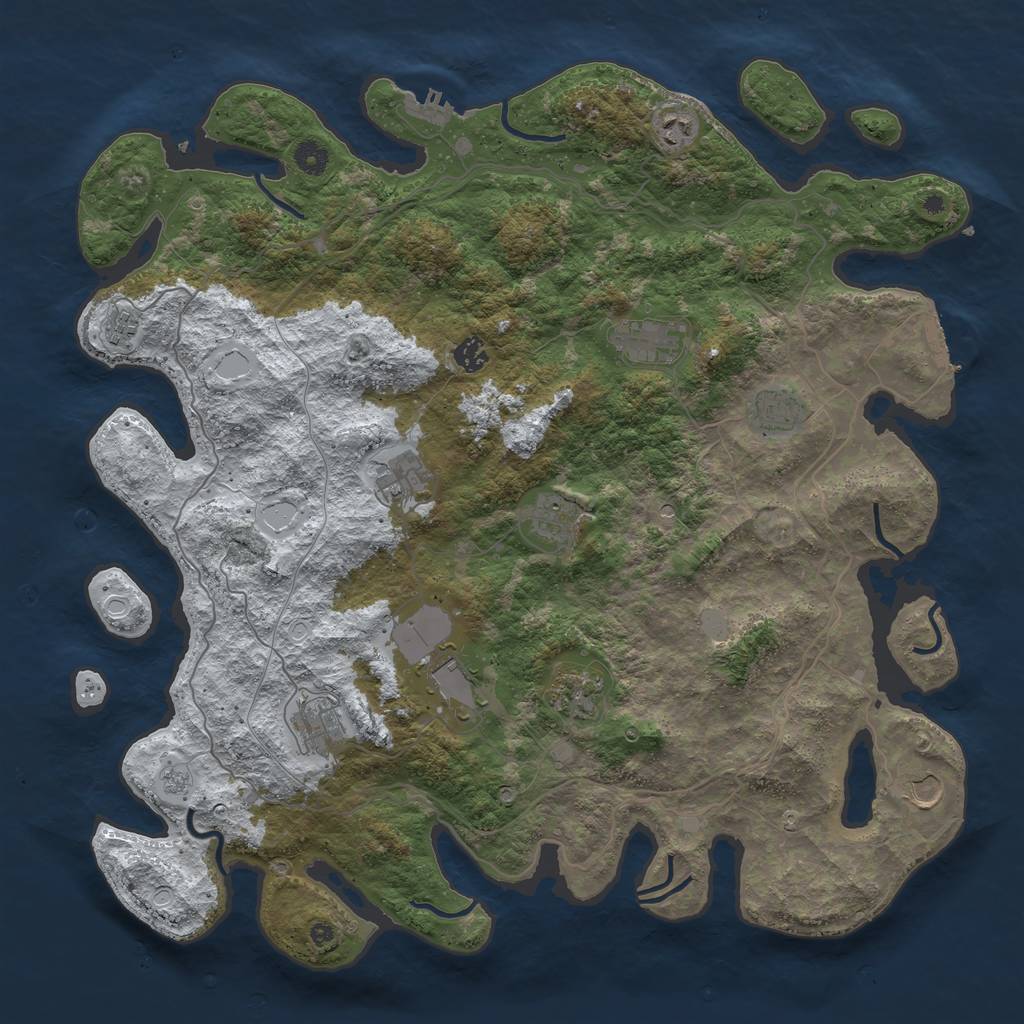 Rust Map: Procedural Map, Size: 4500, Seed: 1990548, 20 Monuments