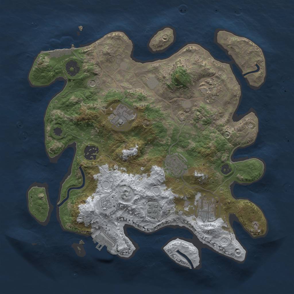 Rust Map: Procedural Map, Size: 3000, Seed: 792430237, 15 Monuments