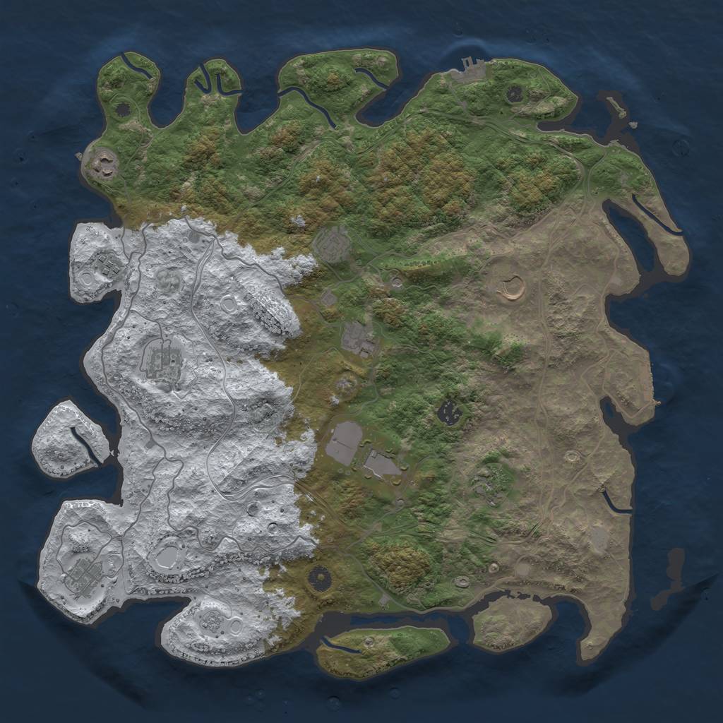 Rust Map: Procedural Map, Size: 4500, Seed: 5093870, 19 Monuments