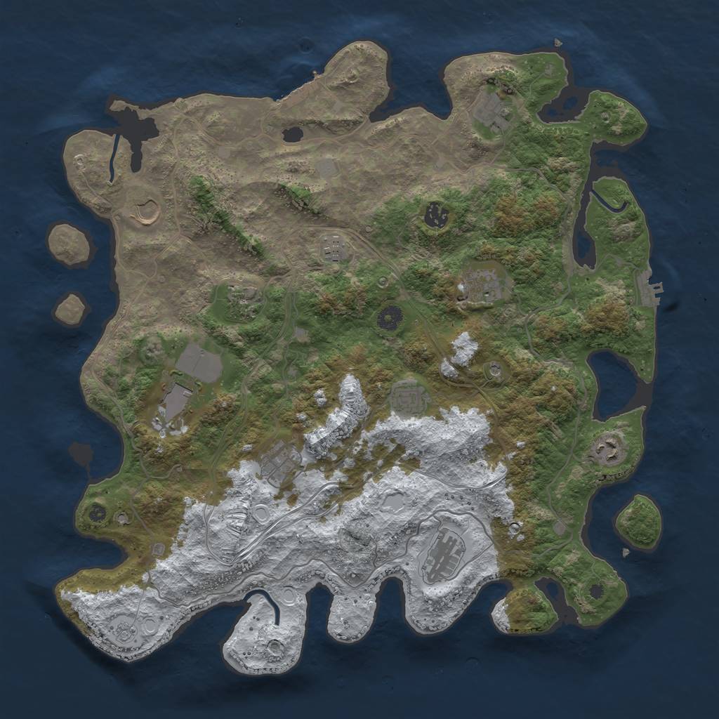 Rust Map: Procedural Map, Size: 4300, Seed: 28367, 20 Monuments