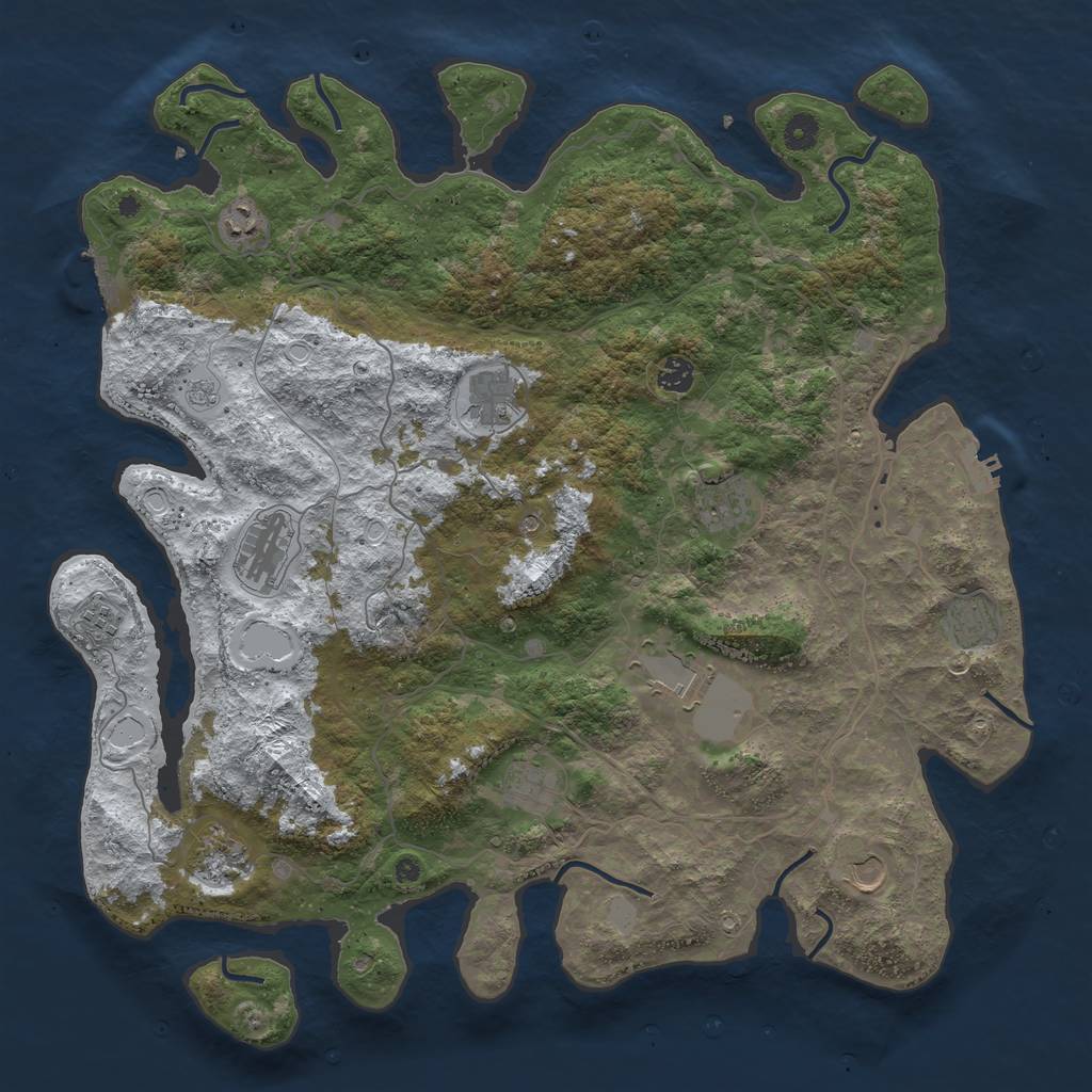 Rust Map: Procedural Map, Size: 4500, Seed: 6376287, 20 Monuments