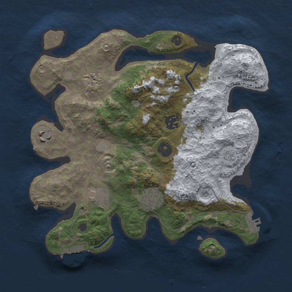 Rust Map: Procedural Map, Size: 3000, Seed: 45654165, 14 Monuments