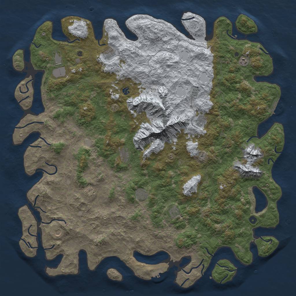 Rust Map: Procedural Map, Size: 6000, Seed: 66143311, 20 Monuments
