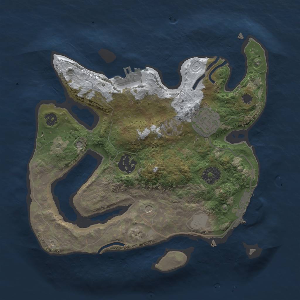 Rust Map: Procedural Map, Size: 2500, Seed: 150, 10 Monuments