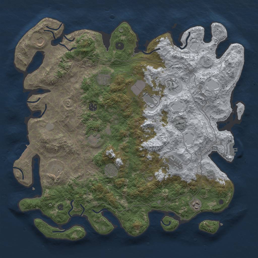 Rust Map: Procedural Map, Size: 4500, Seed: 19580018, 20 Monuments