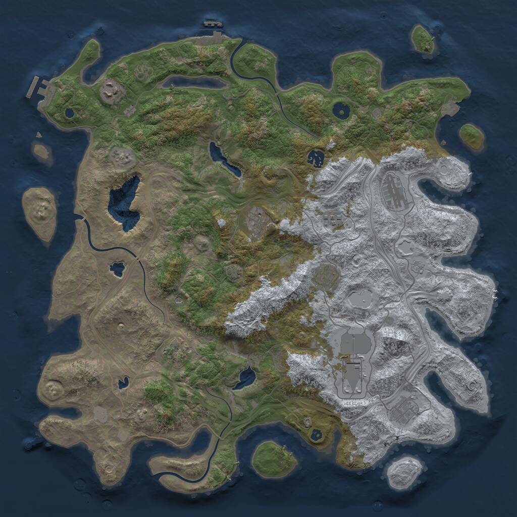 Rust Map: Procedural Map, Size: 4500, Seed: 2272741, 15 Monuments